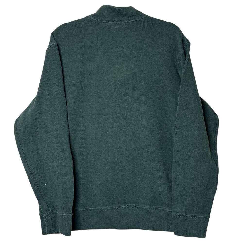 Lands End Green Quarter Zip Knit Pullover 100% Cotton Mens XL Normcore Classic - Picture 5 of 5